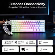 AULA MINI60HE Mechanical Magnetic Axis Keyboard, Tri-Mode Wireless Bluetooth Wired RT Gaming Keyboard With 8K Polling Rate, Optional Mouse For Desktop PC And Laptop - View 10