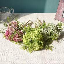 3pcs Handmade Clove Plant Plastic Artificial Flowers For Home Table Wedding Decoration Artificial Wreath - Multicolor - View 4