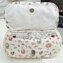 Hasbro Sanrio Hello Kitty & My Melody Ita-Style Large Capacity Pencil Pouch, Cute Pink Multi-Layer Storage Bag, Versatile Organizer Case For Stationery, Cosmetics & Travel Essentials, Ideal Gift For Sanrio Fans - A - View 6