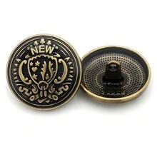 10Pcs Vintage Metal Shank Buttons, Fashion DIY Sewing Accessories, Decorative Buttons For Clothing Cardigan Coat Craft - 10pcs/pack - View 5