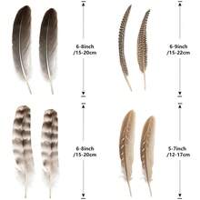 Assorted Artificial Craft Feathers 12/24Pcs, 4 Styles 12-22cm Spotted Wing Feathers For Hat Making, Jewelry, Costume, Wedding DIY Decor - A - View 2