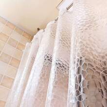 3D Water Cube Transparent PEVA Shower Curtain, Thickened Waterproof & Mildew-Resistant Bathroom Partition Curtain, Bathroom Shower Water Barrier Curtain - Clear - View 4