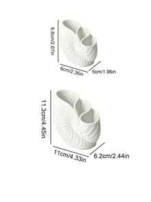 Fashion Shell Spiral Toothbrush Holder, Creative Shell Spiral Storage Box, 3-Slot Toothbrush Cup Storage Box, Desktop Storage Rack, Multi-Functional Storage Rack. Suitable For Bathroom, Bedroom, Office And Other Scenes. - Multicolor - View 11