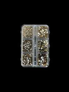 1 Buah Kotak Penyimpanan Persegi Panjang 6 Kompartemen dengan Rhinestone Datar Berwarna-warni dan Berbagai Ukuran, Cocok untuk Natal, Halloween, Musim Gugur/Musim Dingin, Tahun Baru, Hari Tahun Baru, dan Acara Liburan Lainnya - MultiWarna - View 12