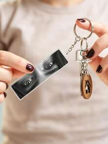 Custom Photo Double Eye Keychain, Personalized Double Eye Acrylic Keychain, Customizable Photo Women's Keychain, Couple Gift, Birthday Gift - Multicolor - View 6