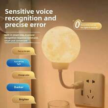 1PC LED Voice Control Night Light, Sound Activated Atmosphere Lamp, USB Powered, 3 Dimmable Levels, 3 Color Switching, Eye-Protection, 360° Rotation, Suitable For Night Wake-Up, Bedroom, Living Room, Office, Study Or Reading - Voice-controlled Night Light - View 8