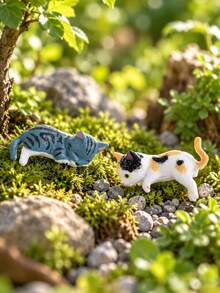 Cute Resin Mini Cat Figurine Accessory, Suitable For Yard And Garden Decor, Computer Monitor And Car Dashboard Decoration, Cute Mini Cat Statue, Windshield And Screen Display Accessory, Exclusive For Pet Lovers, Fun Design, Suitable For Office, Car And Home Decor, Ideal Gift For Cat Lovers - A - View 9