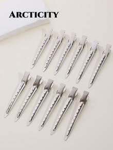 10Pcs Hair Sectioning Clips, Crocodile Alligator Duckbill Clips For Long Thick Curly Hair, Black Metal Salon Styling Clips For Wome - Multicolor - View 5