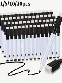 1/3/5/8/12pcs Portable Black Erasable Markers, Dust-Free Erasable Chalkboard Pens, Erasable Signing Pens, Suitable For Students Drawing And Writing, Applicable For Whiteboards, Calendars, Schools, Offices And Back To School Season. Halloween Gifts, Christmas Gifts. - Black - View 2