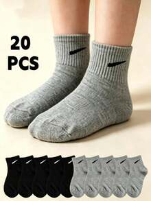 5 Pairs/10 Pairs/15 Pairs/20 Pairs Striped Diagonal Student Socks World Cup Sports Socks Sweat-Absorbent Breathable Versatile Casual Socks - Multicolor - View 40