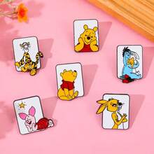 Disney 1pc Fashion Creative Cartoon Animal Cute Adorable Tigger Bear Enamel Pin, Painted Resin Cast, Contrast Color Metal Badge, Jewelry, Backpack & Clothing Accessory, Gift - Multicolor - View 2