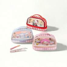 Hasbro Sanrio Licensed Clear Double-Layer Hand Pencil Case, Kuromi Cinnamoroll My Melody Hello Kitty Large Storage Bag, Ita-Bag Style Display Design, Portable Organizer For Stationery & Daily Essentials, Ideal Gift For Sanrio Fans - A - View 2