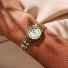 CILOA Women's Quartz Watch, Exquisite Luxury Round Dial, Suitable For Holidays, Parties, Weddings, Back To School, Christmas, Thanksgiving, Halloween, Easter And Other Occasions, Perfect Gift For Women - Gold - View 4