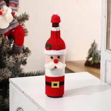 1pc Christmas Knitted Wine Bottle Cover, Hotel Restaurant Holiday Tabletop Decor - Multicolor - View 7