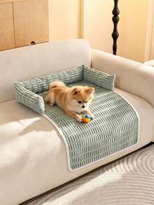 1pc Comfortable Winter Cat Sofa, Soft Plush Cat Bed, Reversible Sofa-Style Pet Bed, Suitable For Cats And Dogs, Cat And Dog Sofa Cushion, Suitable For Cats And Small To Medium Dogs, Soft Cat And Dog Bed With Pillow And Neck Support - Green - View 12