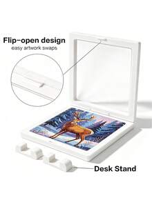 Vigour Summer Black/White Diamond Painting Frame With Transparent HD Film, Jewelry Box, Necklace Display Box,Flip-Top Design For Easy Artwork Replacement. Suitable For Diamond Paintings. Ideal For Desktop And Wall Mounting, Perfect For Home Decor And Art Display - A - View 15