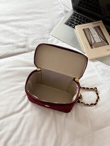 Women's Zippered Bag, One Size - Burgundy - View 7