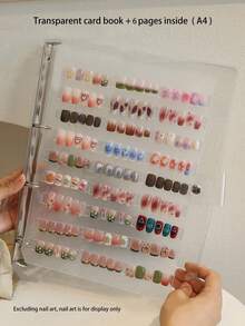 klimonla Nail Art Sticker Storage Book, Nail Art Style Collection Book, Display Book, Transparent Frosted Sample, Color Card, Photo Frame Tool - Clear - View 17