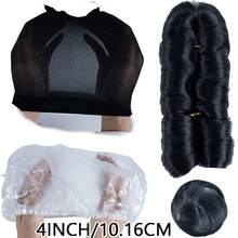 28pcs Brazilian Human Hair Extensions Human Hair With A Closure, These Short Hairpieces For Women Feature Straight Short Human Hair Wigs Ideal For Party Cosplay Festivals Halloween Costume - Multicolor - View 10