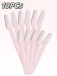 5/10/20/40pcs Pink Set - PP Material, Fun Dopamine Color, Includes , Exfoliating Scraper, Suitable For Face/Body Hair Trimming; Long Handle Blade With Precision Protective Cover, Suitable For Daily Use Or Travel - Upgraded Version - View 5