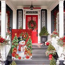 1pc Winter Christmas Snowman Garden Flag, Suitable For Outdoor Yard Holiday Decor, Christmas Decoration, Double-Sided Polyester Material, Pole Not Included - A - View 5