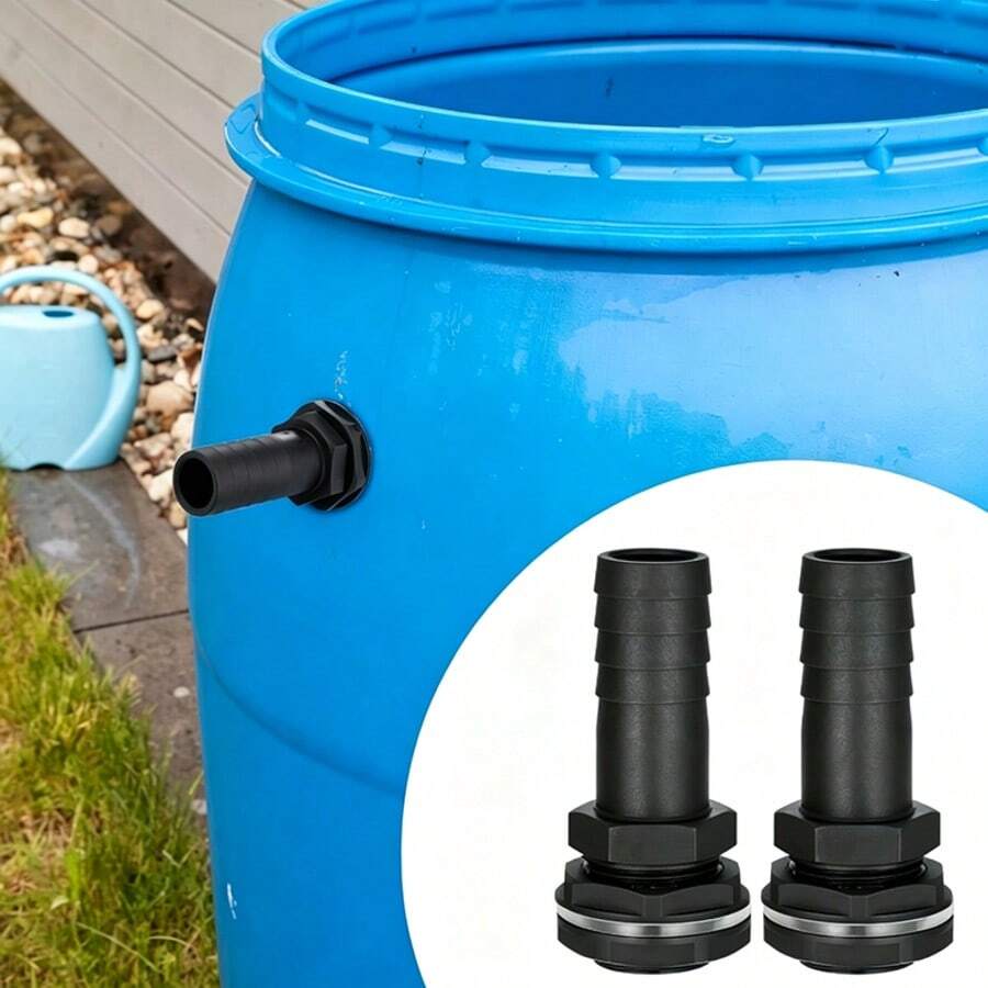 Rain Barrel Overflow Connector, 25mm Barb Pipe Fitting With Leak-Proof Nut And Washer - Multiple Styles - View 1