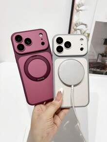 1件酒紅色頂級磨砂親膚對比色磁吸360°旋轉支架保護殼 2合1 TPU+PC 硬背軟邊手機殼 內置鏡頭膜保護 可瞬間變換為18 Pro Max外觀手機殼 相容 iPhone 18PROMAX/18PRO/11/11PRO/11PROMAX/12/12PRO/12PROMAX/13/13PRO/13PROMAX/14/14PRO/14PROMAX/14PLUS/15/15PRO/15PROMAX/15PLUS/16/16pro/16promax/16PLUS/17/17pro/17promax/AIR - 酒紅色 - 查看 3