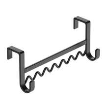 Black Metal Over-The-Door Hook, Wavy Multi-Functional Clothes Rack, No-Drill Door Storage Rack, Space Saving Towel Coat Rack, Bedroom Bathroom Closet Door Hook, Dorm Apartment Entryway Organizer, Home Decor, Room Decor, Bedroom Decor - Multicolor - View 6