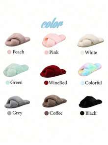 Customized Bridal Slippers, Customized Plush Slippers, Suitable For Bachelorette Party, Bridesmaid Gift, Fashion Decor, Minimalist Style, Casual Cute, Comfortable Unique, Ideal Gift For Family And Friends - Multicolor - View 7