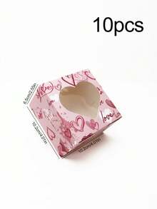 5pcs/10pcs/12pcs/24pcs Romantic Heart‑Window Paper Gift Boxes High‑End Printed Viewable Design Holiday & Party Favor Packaging Storage Cases - View 23