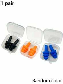 1 Pair/Box Spiral Ear Plugs, Creative Solid Random Color Noise-Proof Ear Plugs, Suitable For Bedroom, Travel, Office, School, Swimming, Back To School Supplies, Earplug Storage Case - View 10