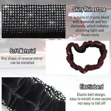 1 buah Penutup Dekorasi Kaca Spion Berbentuk Tangan Kreatif dan Lucu dengan Hiasan Berlian Imitasi, Ornamen Gantung Interior Mobil Kristal Berkilau, Hadiah Dekorasi Kaca Spion Mobil yang Modis dan Personal, Cocok untuk Pengemudi Wanita - A - View 7
