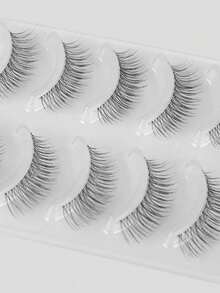 5 Pairs Natural Transparent Stem Faux Lash Manga Eyelashes, Suitable For Young Girls' Natural Simple Makeup Look - Multicolor - View 2