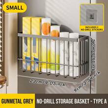 Wall Mount Metal Wire Storage Basket, Adhesive Hanging Bathroom Organizer Caddy, Rustproof Shower Storage Rack For Toiletries, Shampoo, Bathroom Accessories,Adhesive Hanging Basket, Rustproof Shower Shelf, Toiletries Storage Rack, Bathroom Wall Baske - Multicolor - View 14