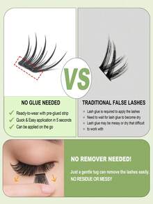 60/120 Clusters Self-Adhesive False Eyelashes, Korean-Style Fine Cluster Lashes, Soft Tapered Layered Eye Makeup Effect, Convenient DIY Eyelash Extensions, No Glue Needed, Suitable For Daily Makeup, School, Work, Dating, Shopping, Travel And Weekend Parties - C - View 6