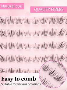 100pcs Cartoon Style Self-Adhesive False Eyelashes, No Glue Needed, Single Cluster False Eyelashes, Suitable For Beginners, Natural Transparent Stem, Suitable For All Occasions, False Eyelashes, Glue-Free False Eyelashes - C - View 6