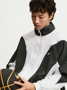 Nike Men's AS M NK DF JACKET V&R Woven Hoodless Jacket IM5888-102 - Black and White - View 4