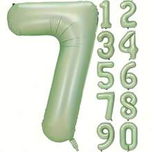 1pc 32 Inch Vintage Foldable Aluminum Foil Number Balloon, Movie Theme Olive Green Number Shape, Individually Packaged, Photo Prop Party Decoration, Suitable For Birthday, Anniversary, Holiday Decoration (0-9 Years, 10 Years, 20 Years) - Number Balloons - View 14