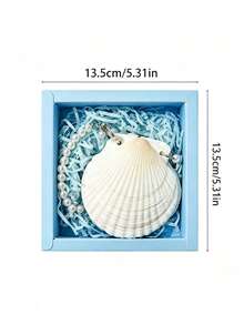 Blank Inner Pages Creative Sea Breeze Shell Notebook Planner, Exquisite Gift Box, Portable Notebook Gift With Pendant - Multicolor - View 7
