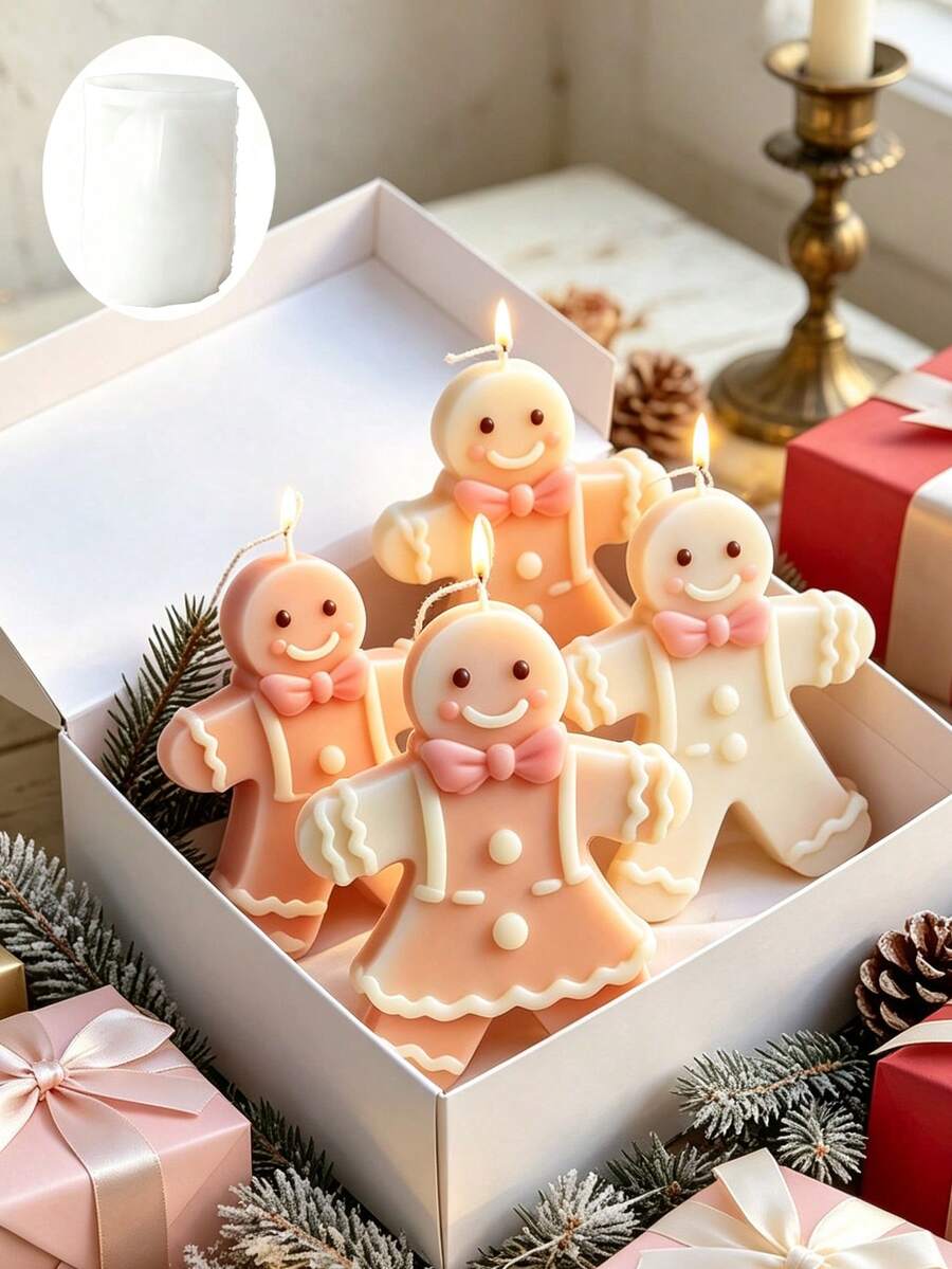 1pc Large Christmas Gingerbread Man Resin Casting Mold, Non-Stick Silicone Mold, DIY Tool For Handmade Enthusiasts, Making Aromatherapy Candles And Diffuser Stones, Christmas Table Decor, Party Favors, Christmas, Thanksgiving, Winter - A - View 1