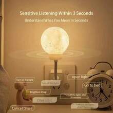 1PC LED Voice Control Night Light, Sound Activated Atmosphere Lamp, USB Powered, 3 Dimmable Levels, 3 Color Switching, Eye-Protection, 360° Rotation, Suitable For Night Wake-Up, Bedroom, Living Room, Office, Study Or Reading - Voice-controlled Night Light - View 7