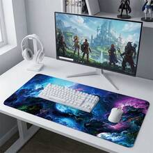 Large Nebula Cloud Gaming Mouse Pad, Colorful Abstract Art Desk Mat, Non‑Slip Rubber Base Keyboard Pad For Laptop PC, Home & Gamer Desktop Decoration - Cosmic Nebula - View 2