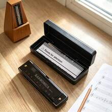 1pc 10-Hole Copper Core Blues Harmonica, Beginner Practice Musical Instrument - Black - View 7