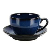 Classic Ceramic 2pcs Coffee Cup & Saucer Set, Vintage Color Series, Suitable For Home Or Cafe, Dishwasher, Microwave, Oven, Refrigerator - Multicolor - View 9