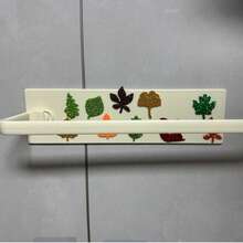 2/1pc New Autumn Maple Leaf Pattern Minimalist Kitchen/Bathroom Storage Rack, Green Leaf Design, Small Green Stem Repeating Pattern, Comfortable Handmade Appearance, Can Be Used As Paper Towel Holder, Napkin Holder, Dishcloth Rack, Gold/Silver/Black/Minimalist Style, Multiple Specifications Available. Home Decor, Kitchen Storage, Bathroom Storage Rack (Stickers Need To Be Manually Applied) - Multicolor - View 11