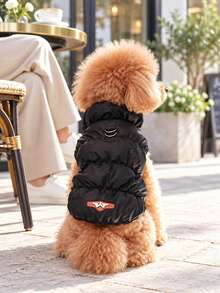 Three-Layer Warm Dog Jacket For Small And Medium Dogs, Autumn And Winter Pet Coat For Poodles, Bichons And Yorkshire Terriers, Everyday Cold-Weather Clothing In 8 Color Options - Black - View 3