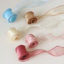 1.5 Inch Wide 10 Yards Transparent Organza Chiffon Ribbon, Suitable For Gift Wrapping, Wedding Bouquets, Crafts, Christmas And More - Multicolor - View 7