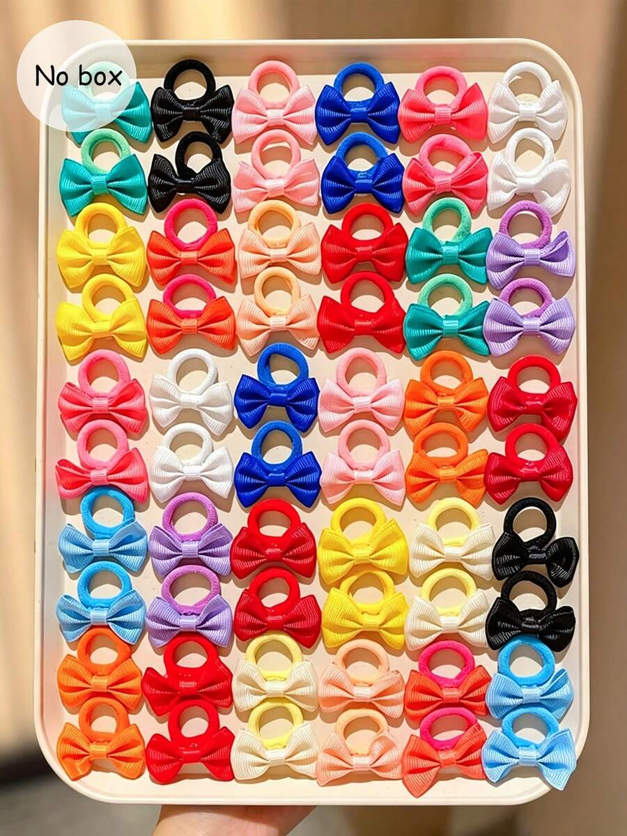 5/15/30pcs Women's Fashion Bow Knot Towel Hair Scrunchies Hair Accessories (Random Color, OPP Packaging) - Multicolor - View 1