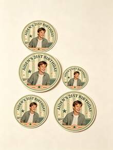 Custom Face Stickers, Personalized Photo Stickers With Retro Disco Style, Vintage Party Favor Labels, Custom Face Decor For Birthday, Wedding, Festival, Concert And Celebration, DIY Party Decoration - Multicolor - View 10