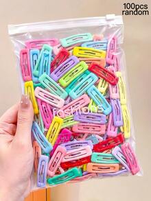10/30/50/100pcs/Set Colorful Y2K Long BB Hair Clips, Durable & Non-Damaging, Cute Fashion Versatile Hair Accessories For Girls And Children, Suitable For Daily Wear, School, Dates, Vacations, Parties - Multicolor - View 10